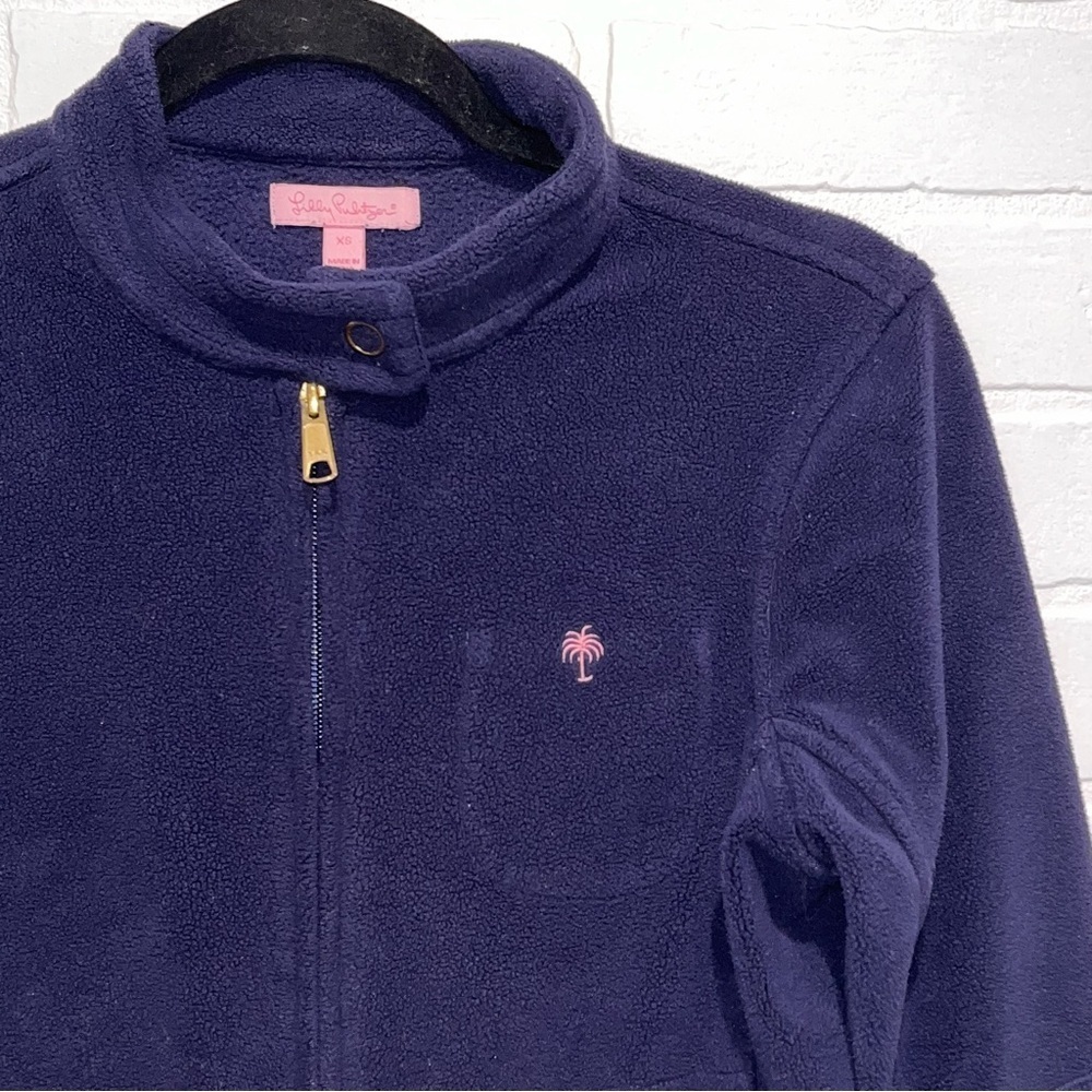 Lilly Pulitzer Navy Fleece Jacket in Size XS
